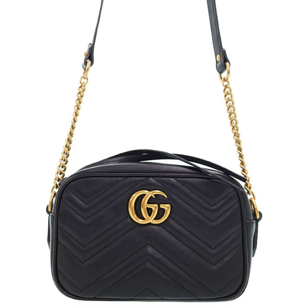 Gucci Quilted Marmont GG Black Bag Shoulder - Picture 2 of 9